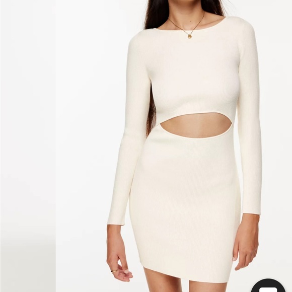 Wilfred Free Cut-Out Knit Longsleeve Mini Dress - Picture 1 of 7